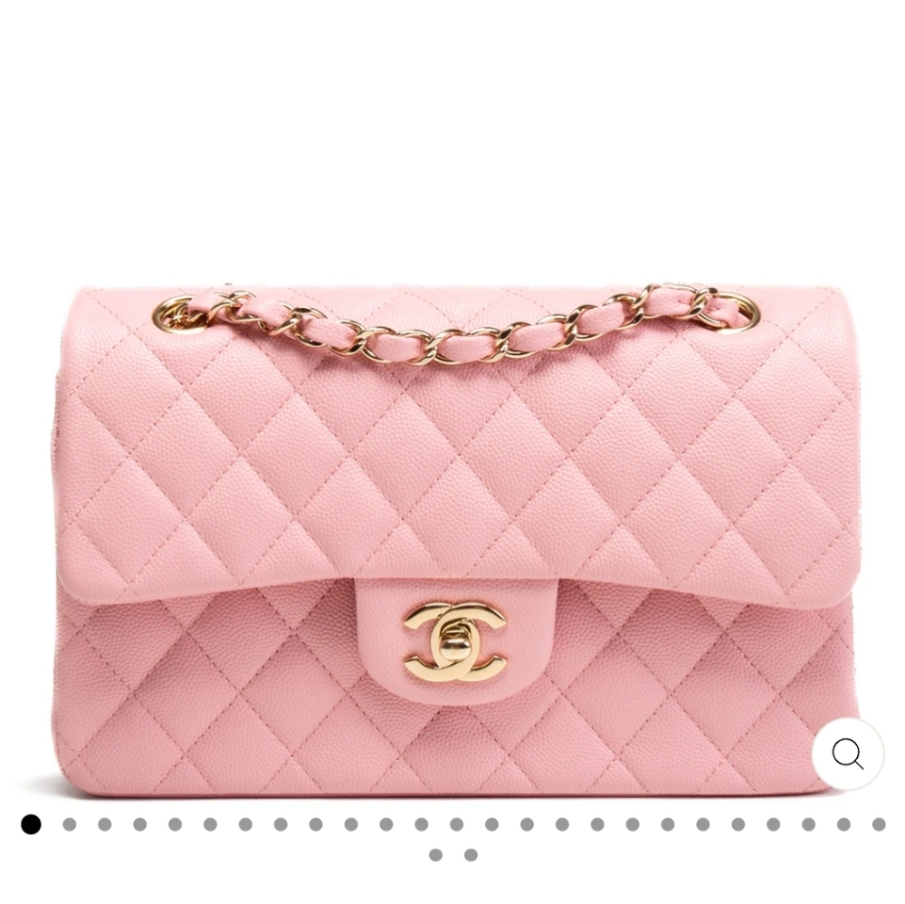 Chanel Pink Caviar Double Bag - Small